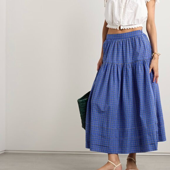 Doen Dresses & Skirts - Dôen Sebastiane Skirt in Cassis Check Size XL